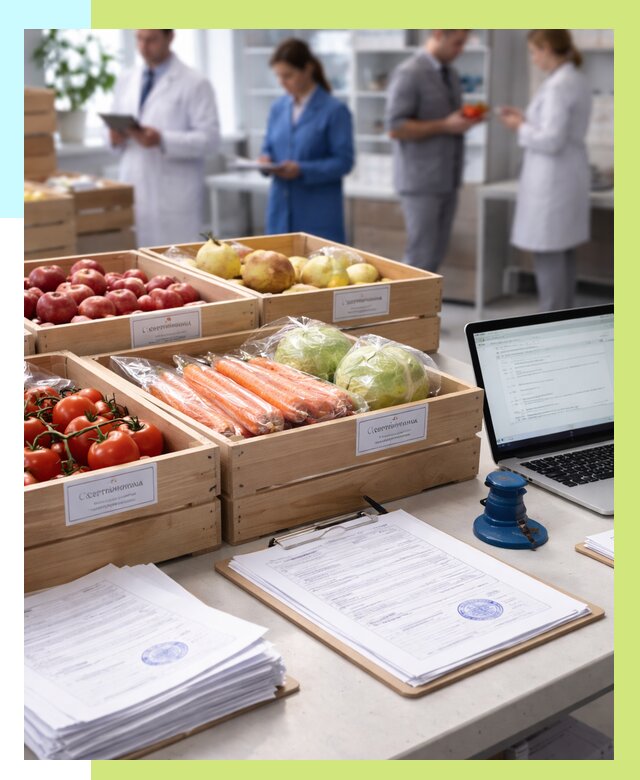 Сертификация овощей и фруктов в Александрове от 9104 р. | Алешин-Лкн