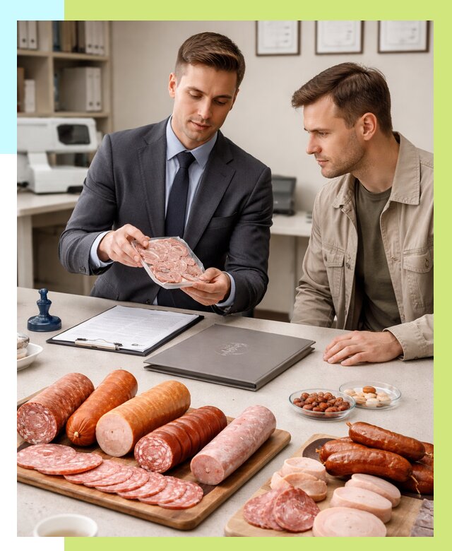 Сертификация колбасных изделий в Александрове от 8033 р. | Алешин-Лкн